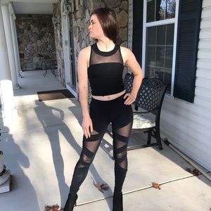 Black top with sheer cutout